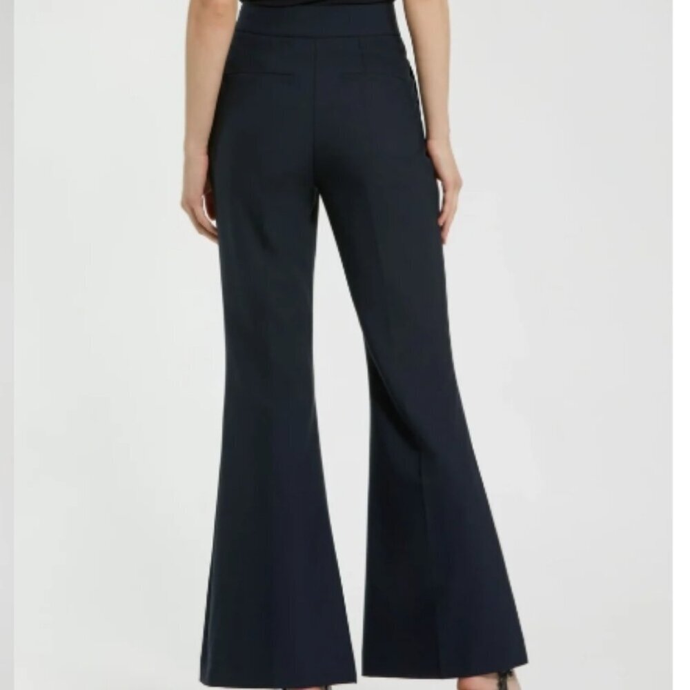 Mac Duggal Navy Classic Crepe Flared Trouser Pant – Size 0 – NWT